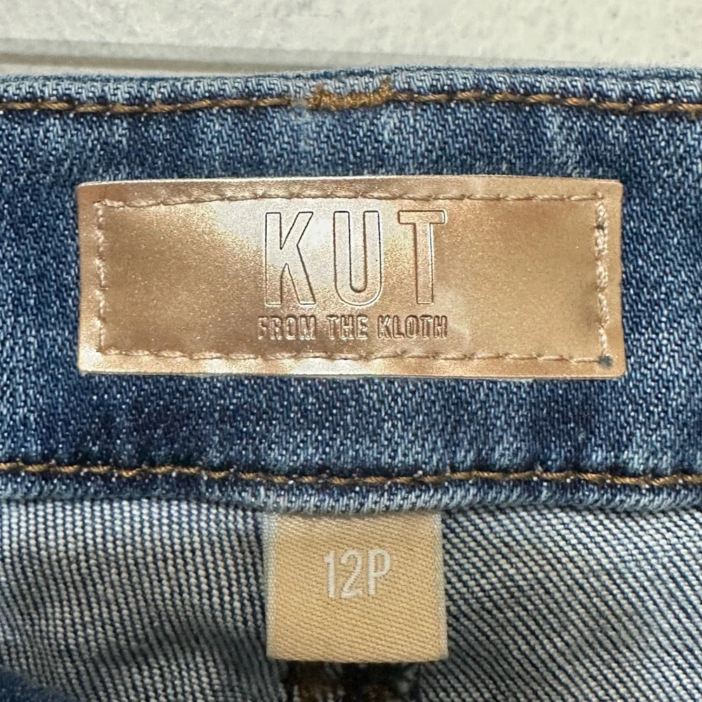 Kut from the Kloth Charlotte High Rise Wide Leg Crop Jeans 12P Blue Denim Casual